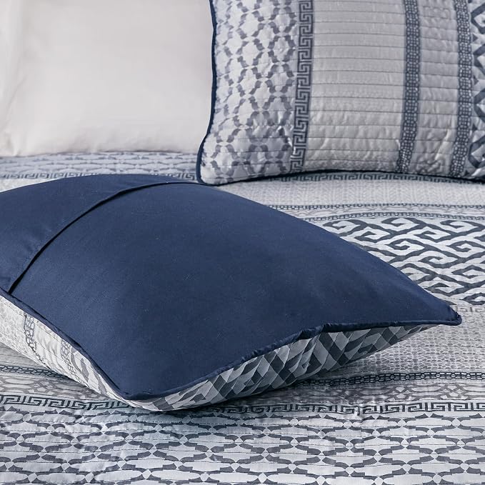 Madison Park Quilt Set Luxurious Jacquard Stripes Design - Image 4