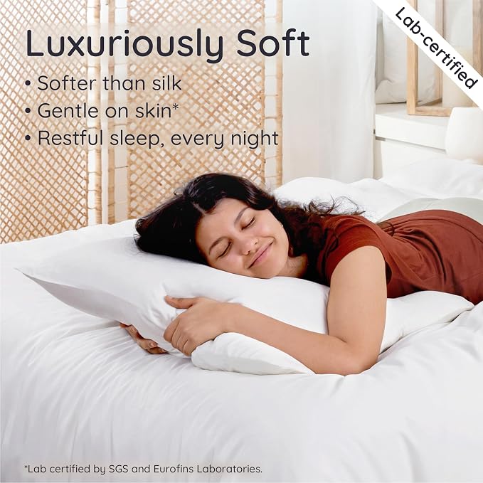Bambaw 100% Viscose Derived from Bamboo Pillowcase Queen Size – Set of 2 Queen - Image 4
