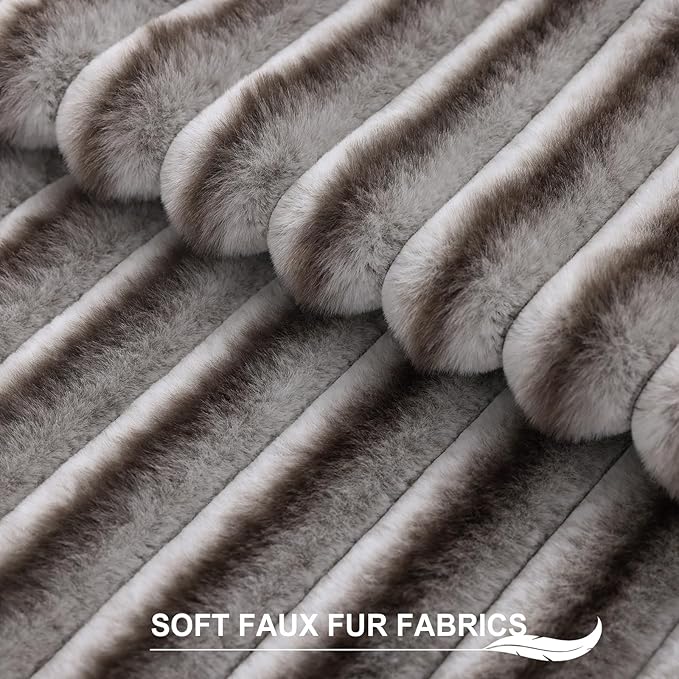 Pallene Faux Fur Plush Throw Pillow Covers 22x22 Set of 2, Luxury Soft Fluffy - Image 2