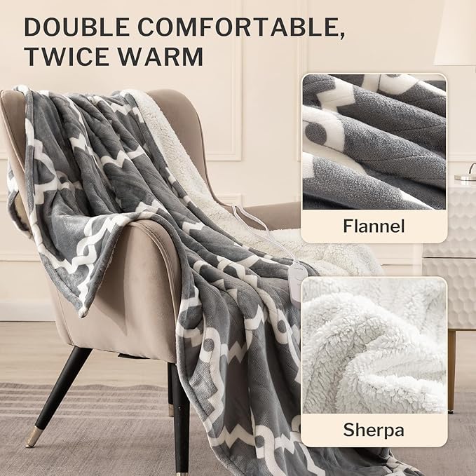 VENTIMI Electric Heated Blanket Throw, Heating Blanket - Image 4