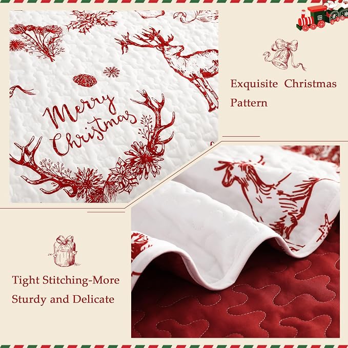 Exclusivo Mezcla Reversible Christmas Quilts King Size - Image 4