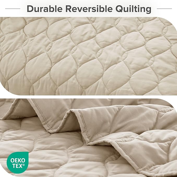 Comfort Spaces Twin Quilt Set Modern Reversible Ogee Coverlet Twin Bedding Set - Image 4