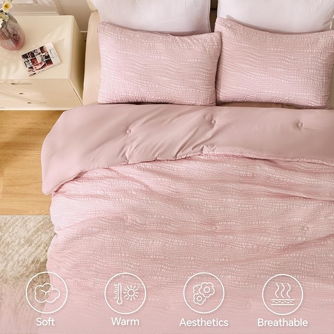 BEDELITE Blush Pink Twin Comforter Set - Image 4