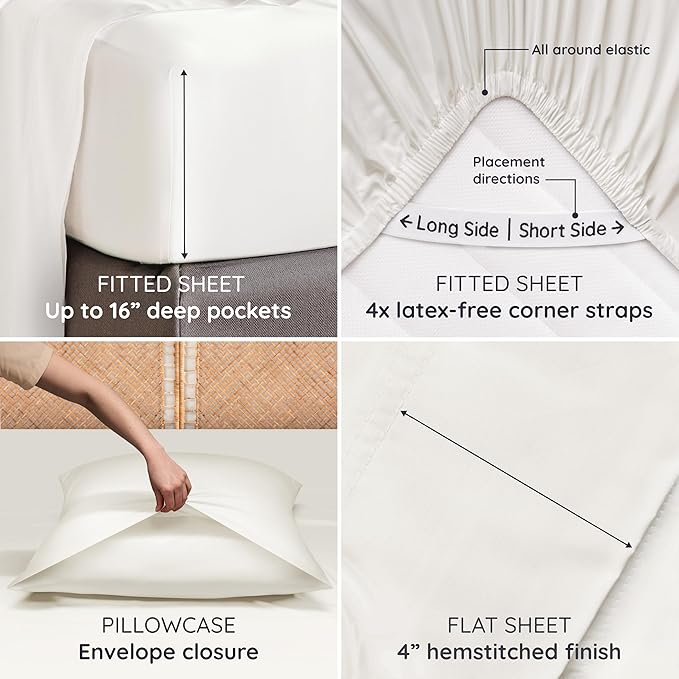 Bambaw 100% Viscose Derived from Bamboo Sheets California King Size Set – 4pcs - Image 5