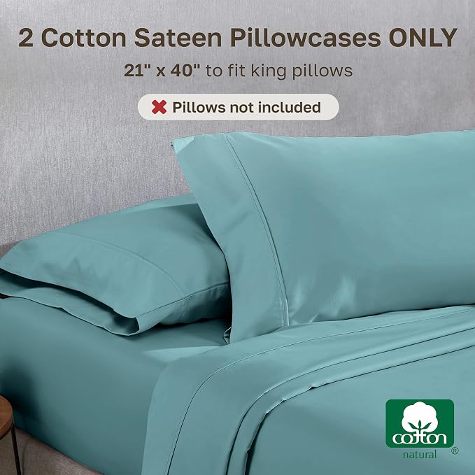 California Design Den Soft King Size Pillow Cases, 100% Cotton Set of 2 - Image 3