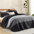 Litanika Quilt King Size Black, Soft Lightweight Polyester Comforter Bedding Set by Litanika