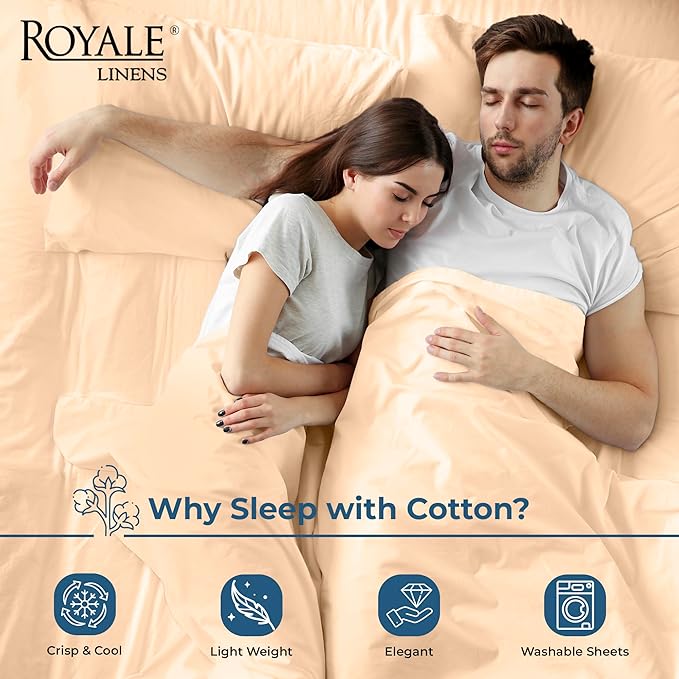 Royale Linens 100% Organic Cotton Twin Flat Sheet Only - Image 3