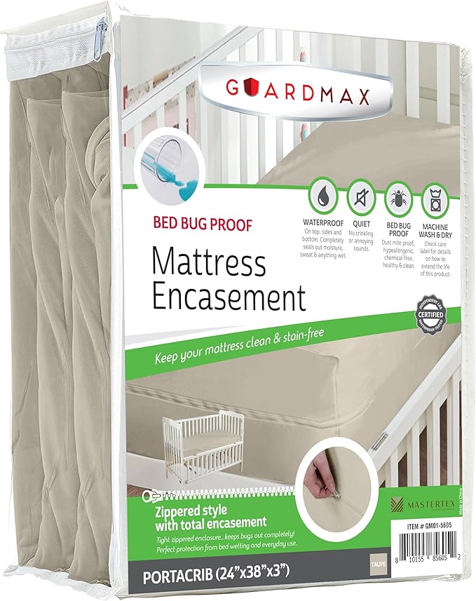 Guardmax Jersey Knitted Mini Crib Size Zippered Mattress Encasement by Guardmax