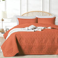 akkialla Full/Queen Size Quilt Bedding Set, Burnt Orange Lightweight Microfiber by akkialla