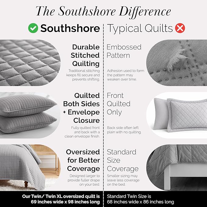 Southshore Fine Living, Inc. Twin XL Comforter Quilt Bedding Set, Dorm Room - Image 4