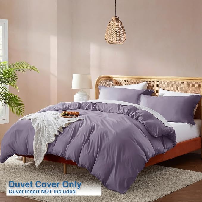 Nestl Grayish Purple Duvet Cover King Size - Image 2