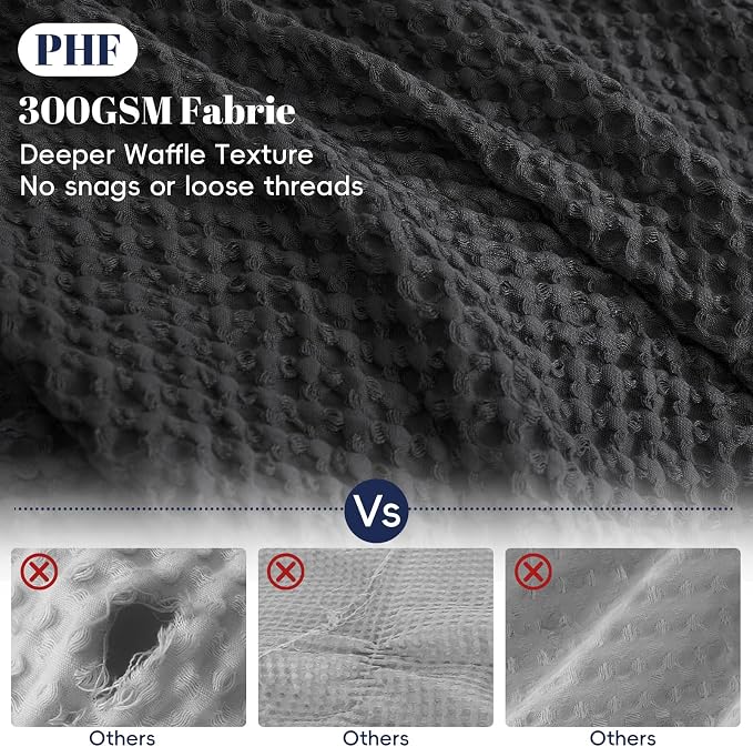 PHF Waffle Weave Duvet Cover Set Twin/Twin XL Size, No Snagging Ultra Soft - Image 3