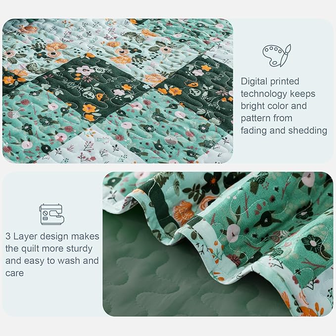 Exclusivo Mezcla Reversible Boho Quilts Queen Size - Image 5