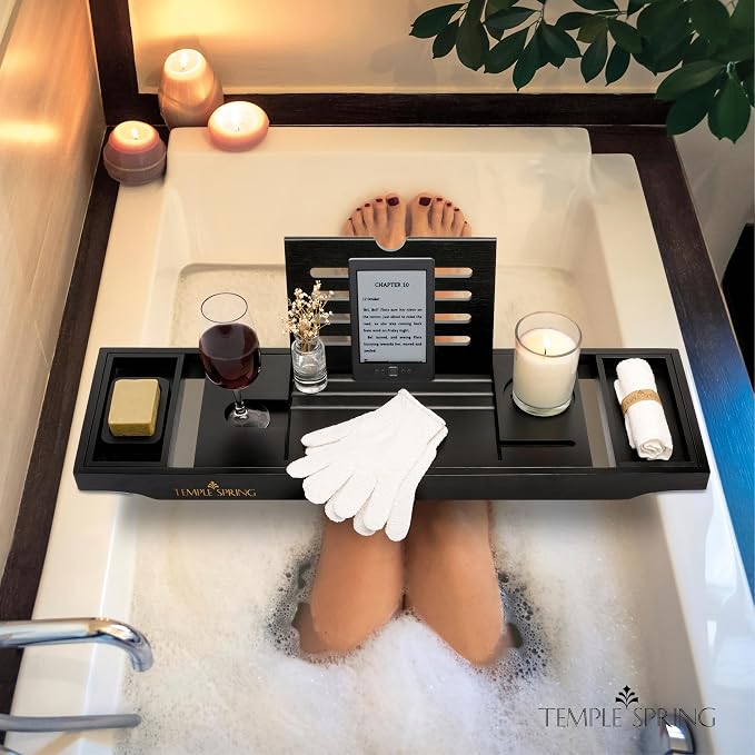 Temple Spring Bamboo Bathtub Tray Caddy - Image 7