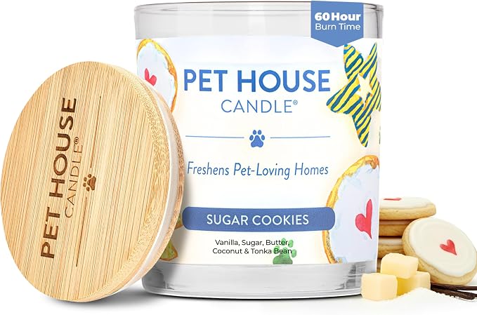 Pet House Candles Plant Based Cookie Scented Candle Clean Burning, Long Lasting by OneFurAll