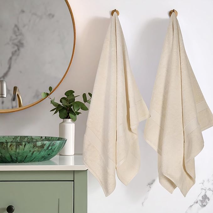 SUPERIOR Egyptian Cotton Pile Bath Towel Set of 2, Ultra Soft Luxury Towels by SUPERIOR