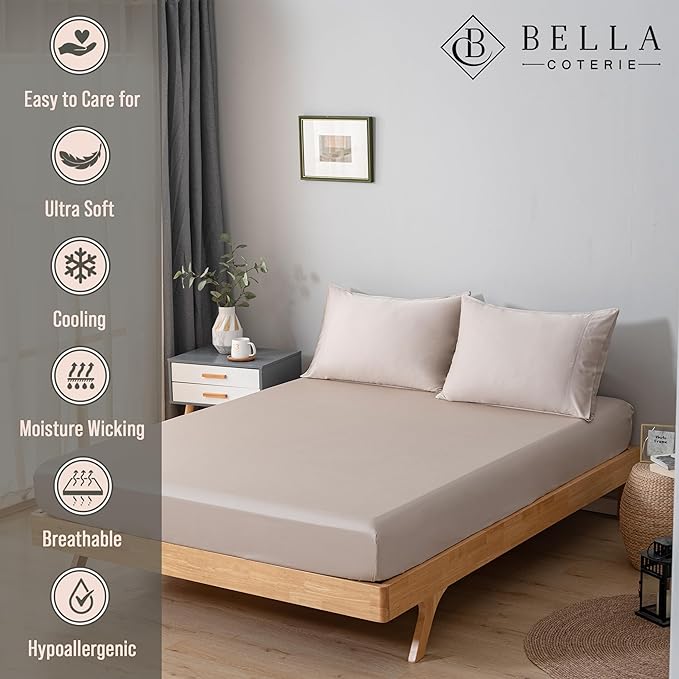 Bella Coterie King Size Fitted Sheet Only | Luxury Bamboo Viscose | 100% - Image 2