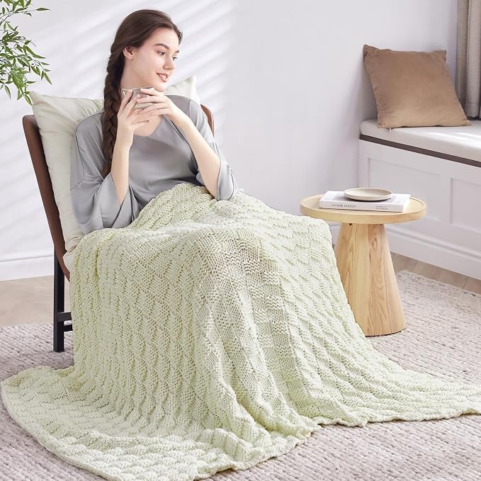 Knitted Weighted Blanket Kids, No Beads Heavy Blanket 36” x 48'' 3lbs, - Image 7