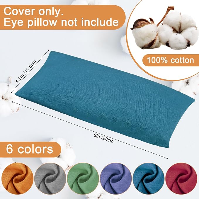 SmoothNovelty 6 Pack Washable Cotton Eye Pillow Case Removable Unscented - Image 2