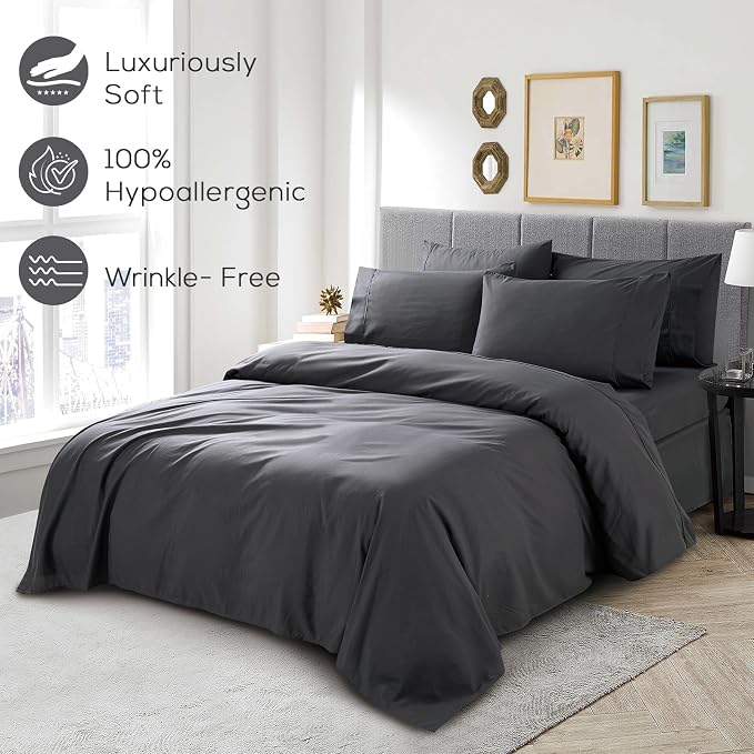 Mueller Ultratemp King Size Sheets Set, Super Soft 1800, 6 Piece, Deep Pocket - Image 5