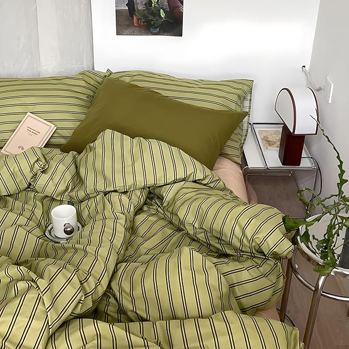 mixinni Vintage Stripes Duvet Cover Set King by mixinni