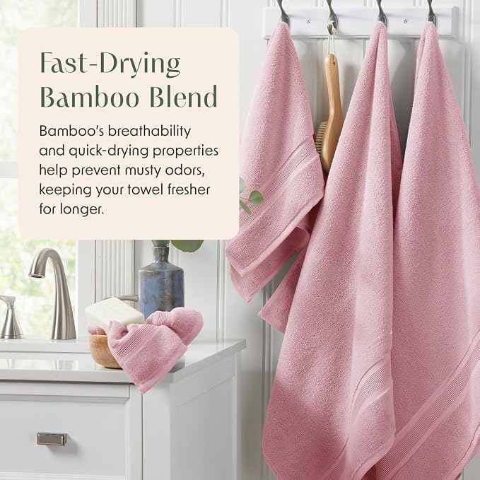 Springtree Home Luxury Bamboo Rayon Bath Towel Set of 4 | 35% Bamboo Rayon - Image 4