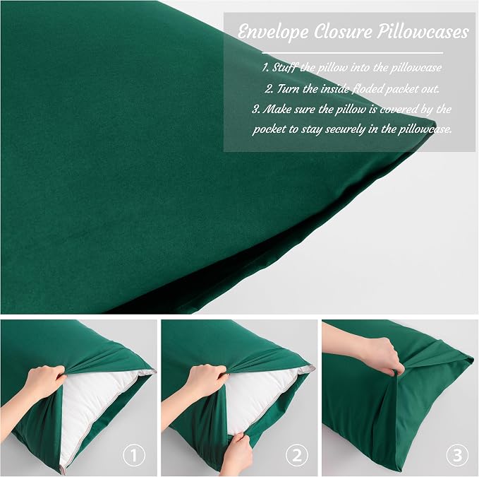 NTBAY Body Pillow Cases Set of 2, 2 Pack Brushed Microfiber 20x54 Pillow Cases - Image 3