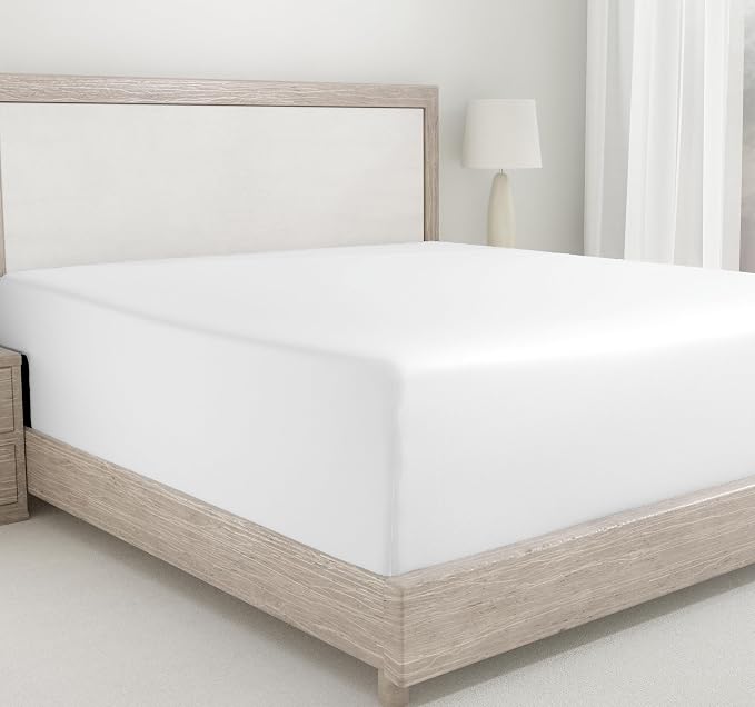 California Design Den Antique White Twin XL Fitted Sheet, Soft 400 Thread Count by CaliforniaDesignDen