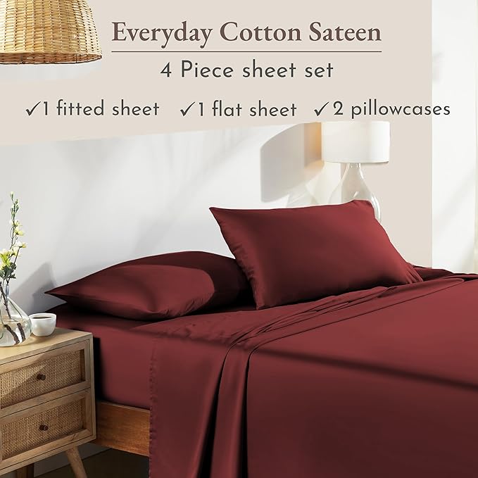 California Design Den Natural 100% Cotton Sheets Full Size Bed Set - Image 4