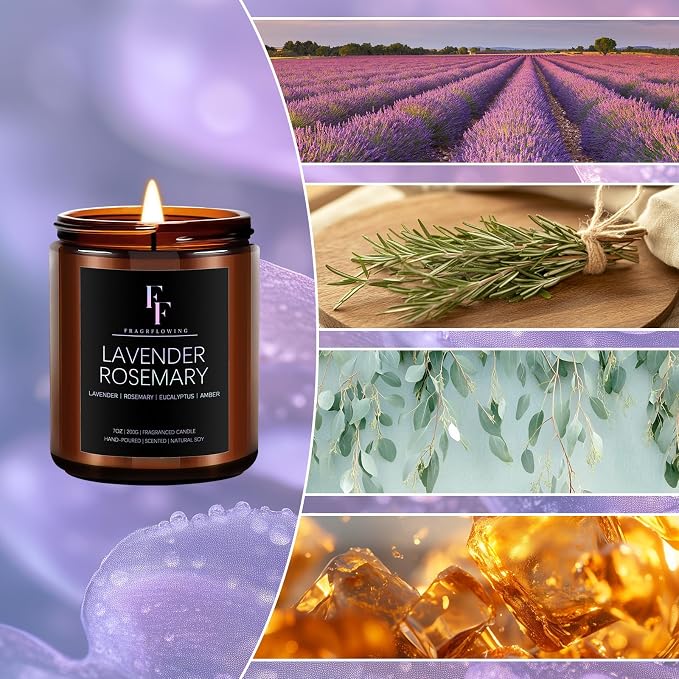 Lavender Rosemary Candle, Scented Candle - Image 3