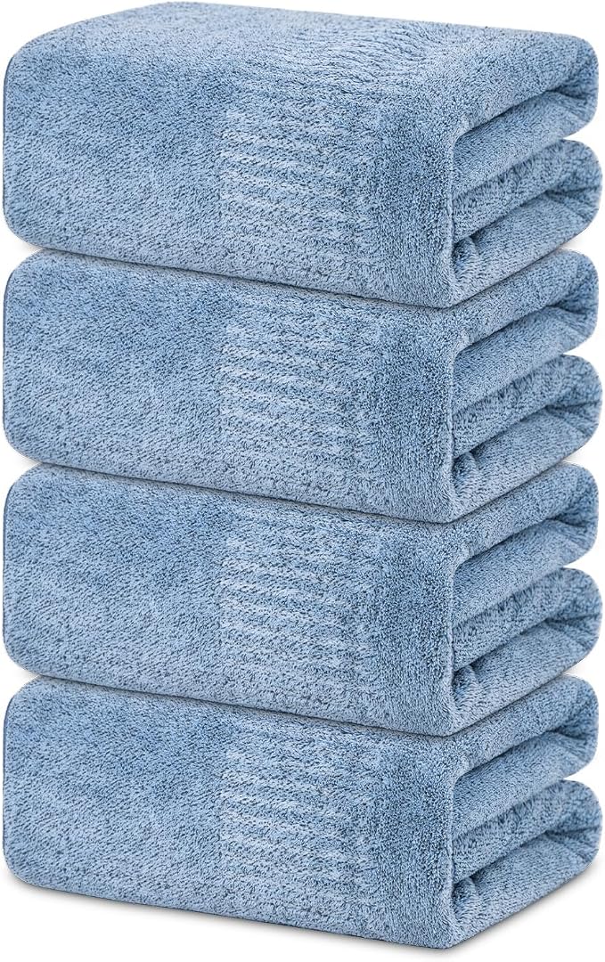 SEISSO Large Bath Towels Set of 4-35 x 63 Inches Super Absorbent & Lightweight by SEISSO