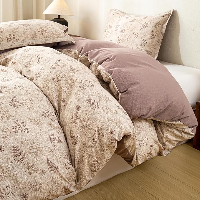 OAITE Brown Tree King Size Duvet Cover-3 Pieces Prewashed Cotton-Like Polyester - Image 2