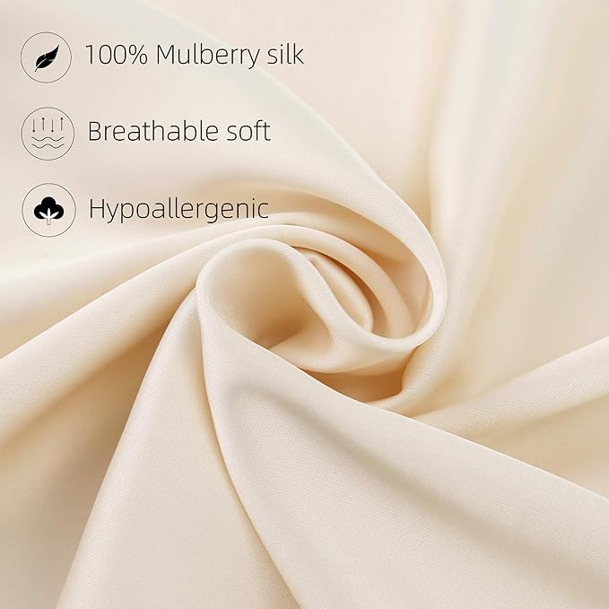 100% Silk Pillow Cases 2 Pack, Mulberry Silk Pillowcase - Image 2