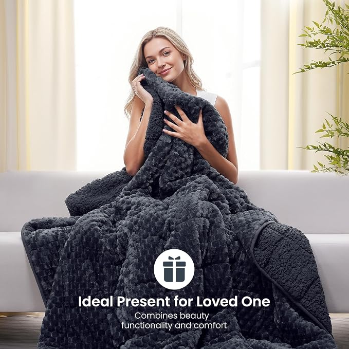 Drewin Weighted Blanket for Adults Queen Size 15lbs, Soft Cozy Turtleback - Image 9