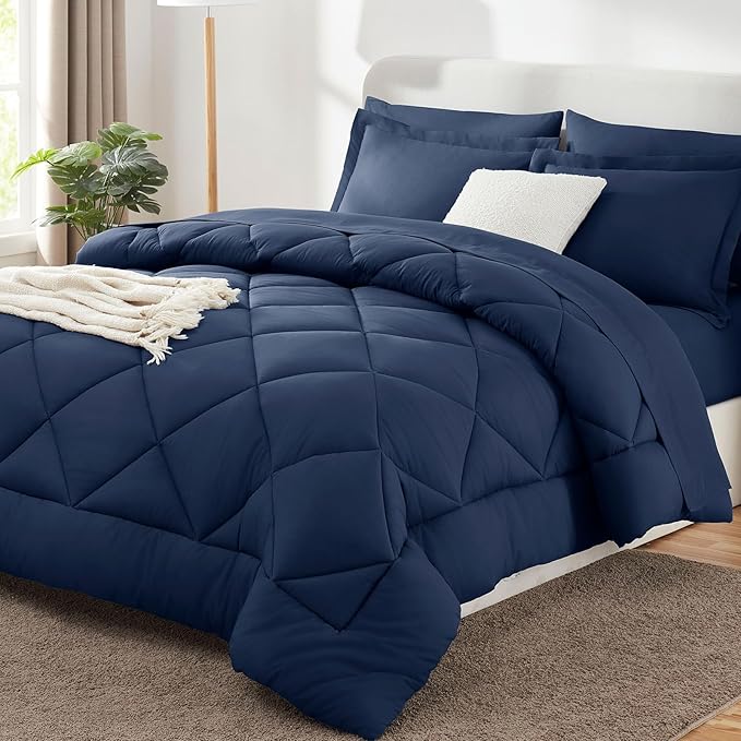 CozyLux King Size Comforter Set Navy Blue by CozyLux