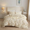 mixinni Aesthetic Floral Duvet Cover Set Twin XL Size, Farmhouse Boho Yellow by mixinni