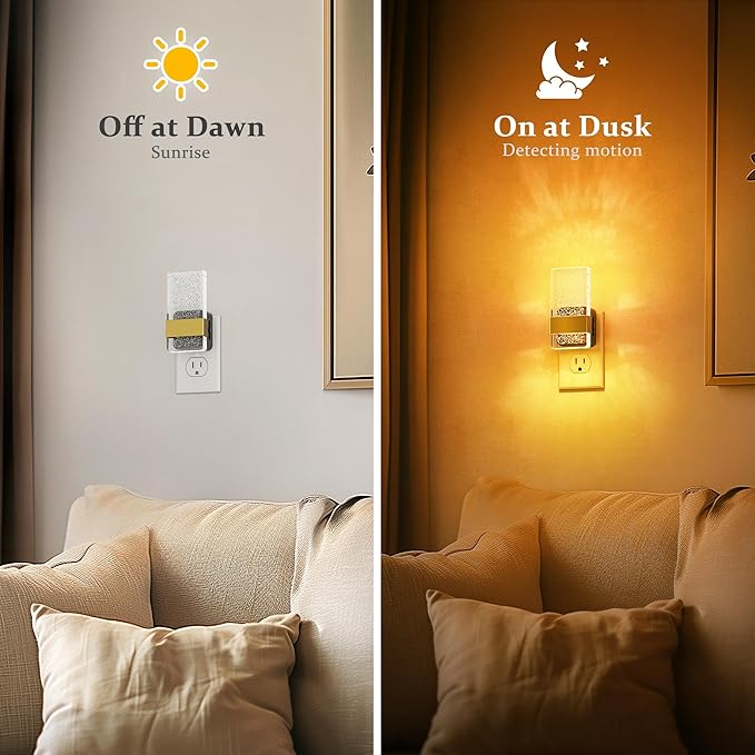 JandCase Night Lights Plug into Wall, Dusk to Dawn Sensor, Acrylic Bubble Design - Image 3
