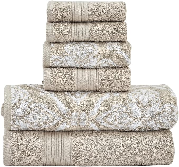 Modern Threads Amaris 6-Piece Reversible Yarn Dyed Jacquard Towel Set by ModernThreads