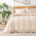 Gingham Duvet Cover King Size, 3 Pieces Soft Breathable Microfiber Plaid by Kisswish