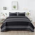 Andency Black Oversized Super King Quilt Set, 3 Pieces Boho Lightweight Soft by Andency