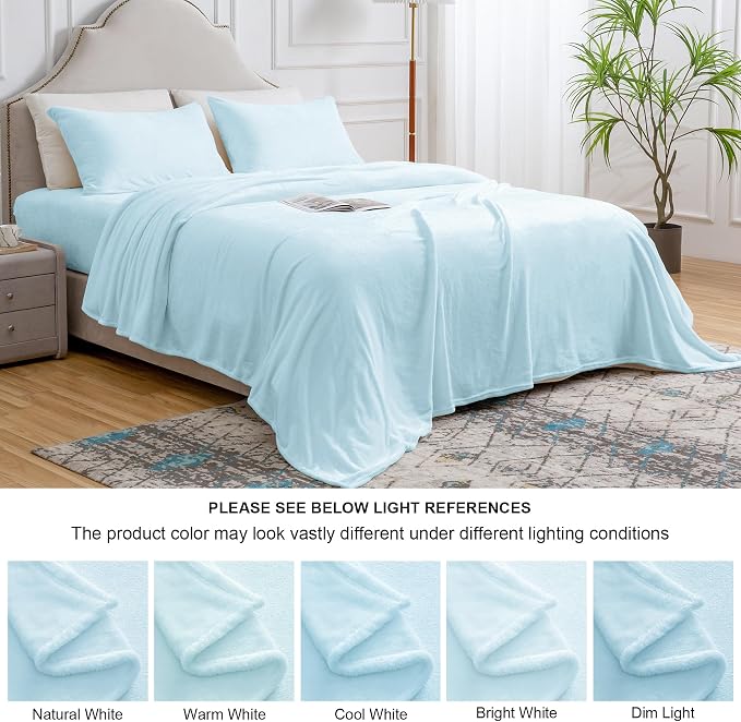 BEDELITE Flannel Sheets Twin Size Blue - Image 9