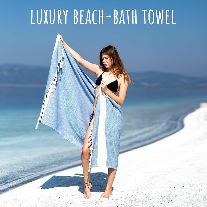 Turkish Beach Towel Oversized Clearance XL 40x71- Sand Free - Image 4