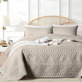 akkialla Full/Queen Quilt Set, Taupe Lightweight Microfiber Bedspread Coverlet by akkialla