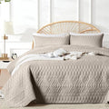 akkialla King/Cal King Quilt Set, Taupe Lightweight Microfiber Bedspread by akkialla