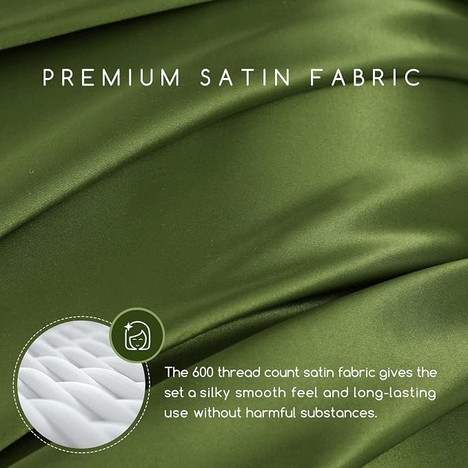 MR&HM Satin Bed Sheets, King Size Sheets Set - Image 2