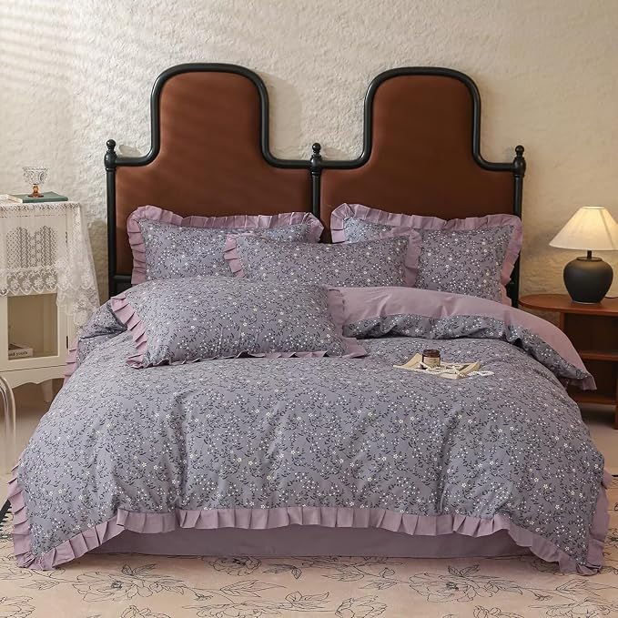 MKXI 100% Cotton Floral Duvet Cover Set - Image 7