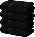 Avalon Towels Black Bath Towels Set of 4 pcs, 100% Cotton Towel Absorbent and by AvalonTowels