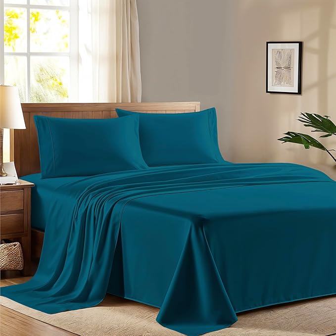 100% Egyptian Cotton Queen Size Sheet Set by AshtonSheets
