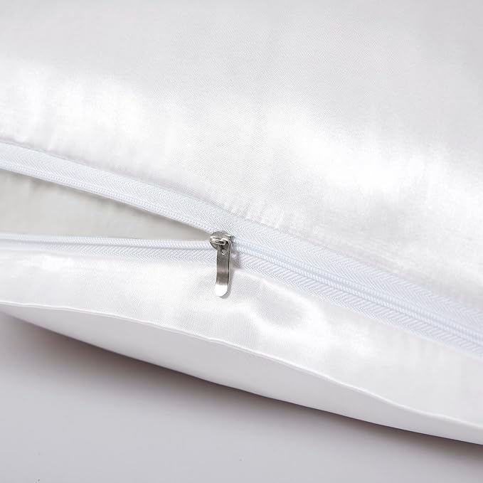 Satin Pillowcases with Zipper （20x36）, King Size Pillowcases Set of 2 - Image 4