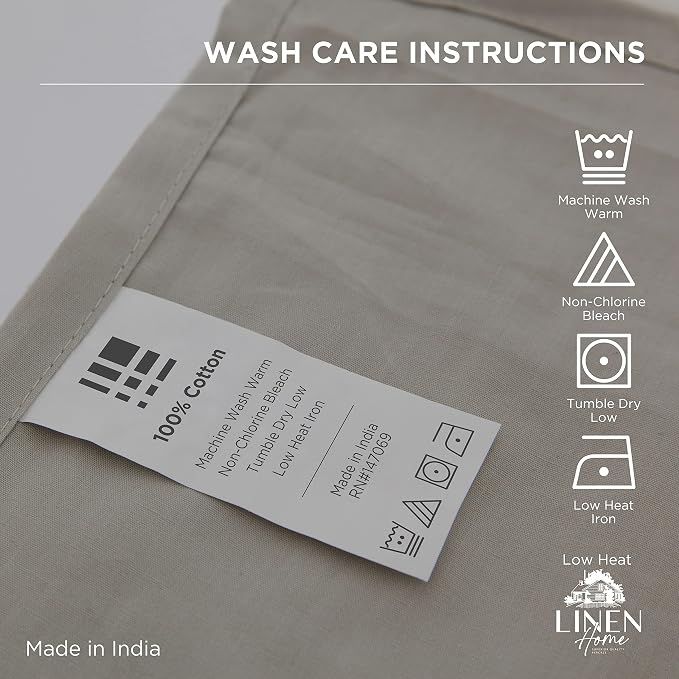 Linen Home 100% Cotton Percale 1 Flat Sheet, Queen Size - Image 4